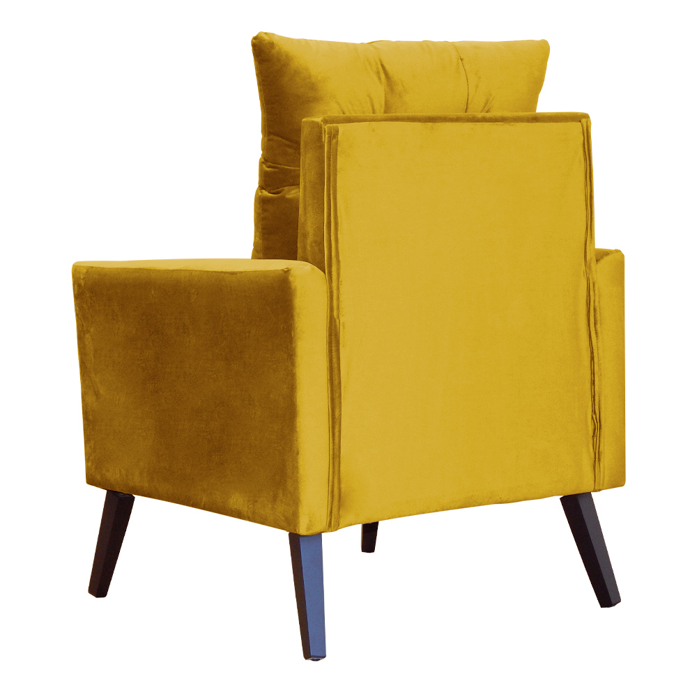 Poltrona Decorativa Ligia Luxo Veludo Mostarda - DS Estofados
