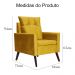 Poltrona Decorativa Ligia Luxo Veludo Mostarda - DS Estofados