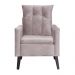 Poltrona Decorativa Ligia Luxo Veludo Rosê - DS Estofados