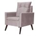 Poltrona Decorativa Ligia Luxo Veludo Rosê - DS Estofados