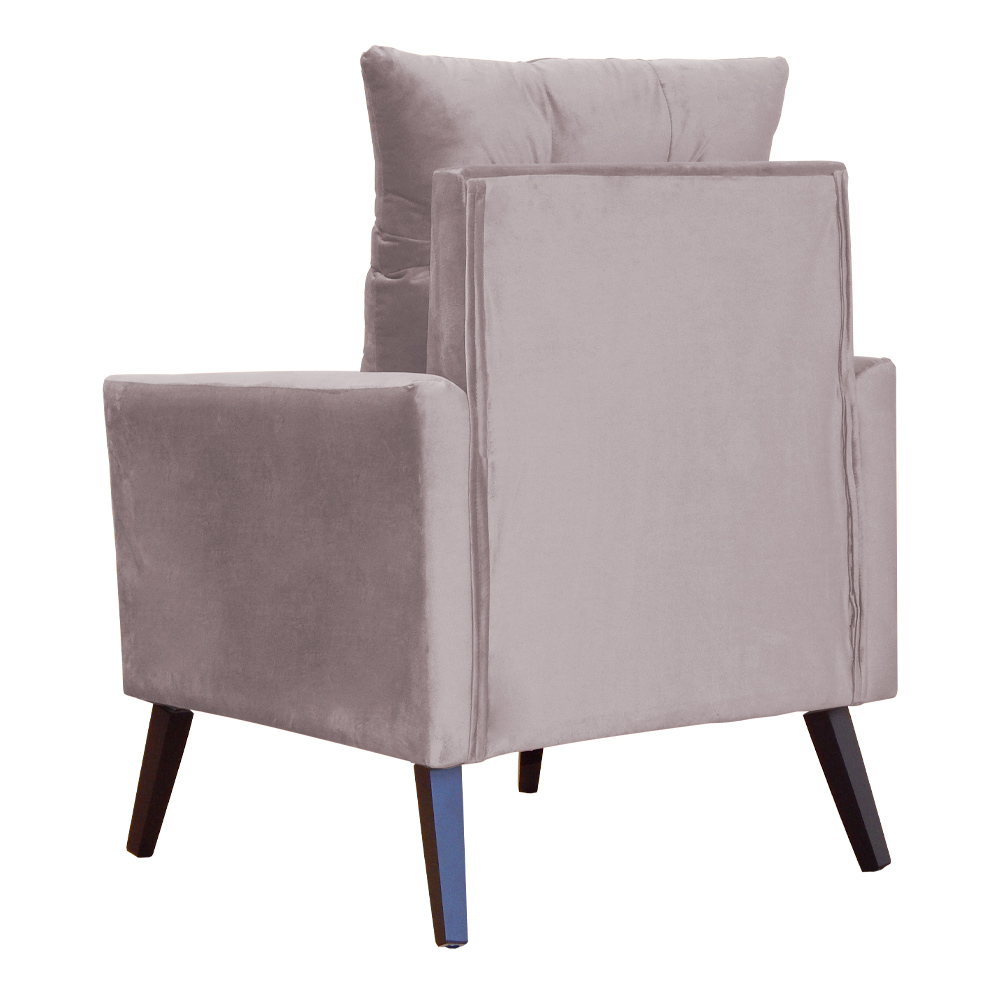 Poltrona Decorativa Ligia Luxo Veludo Rosê - DS Estofados