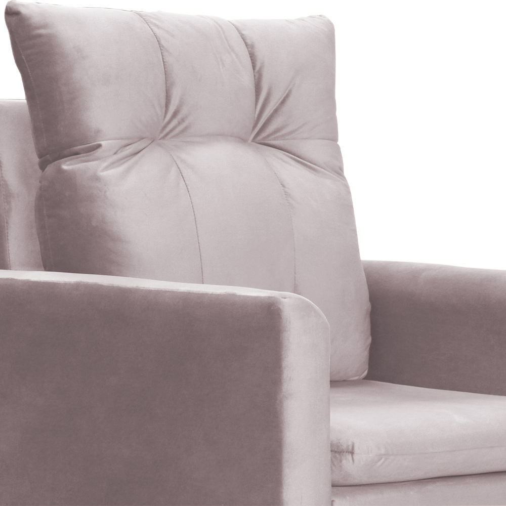 Poltrona Decorativa Ligia Luxo Veludo Rosê - DS Estofados