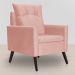 Poltrona Decorativa Ligia Luxo Veludo Rosê - DS Estofados