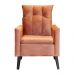 Poltrona Decorativa Ligia Luxo Veludo Terracota - DS Estofados