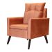 Poltrona Decorativa Ligia Luxo Veludo Terracota - DS Estofados