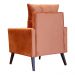 Poltrona Decorativa Ligia Luxo Veludo Terracota - DS Estofados