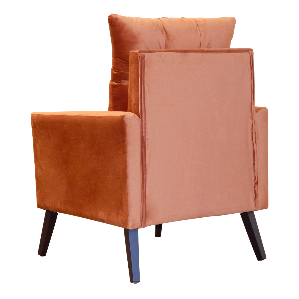 Poltrona Decorativa Ligia Luxo Veludo Terracota - DS Estofados