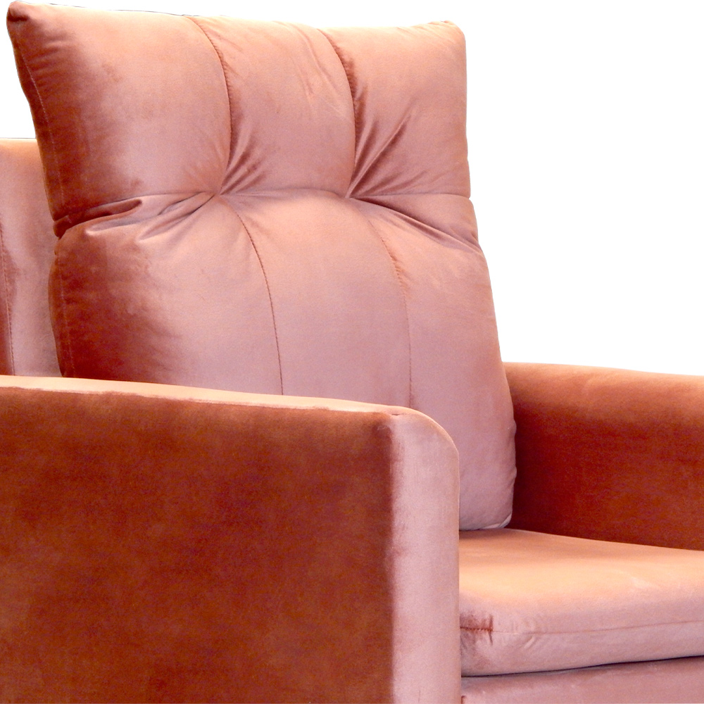 Poltrona Decorativa Ligia Luxo Veludo Terracota - DS Estofados