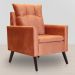 Poltrona Decorativa Ligia Luxo Veludo Terracota - DS Estofados