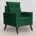 Poltrona Decorativa Ligia Luxo Veludo Verde - DS Estofados