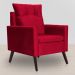 Poltrona Decorativa Ligia Luxo Veludo Vermelho - DS Estofados