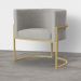 Poltrona Decorativa Luana Base em Metal Linho Bege