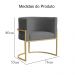 Poltrona Decorativa Luana Base em Metal Linho Cinza
