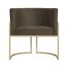Poltrona Decorativa Luana Base em Metal Linho Marrom