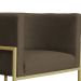 Poltrona Decorativa Luana Base em Metal Linho Marrom