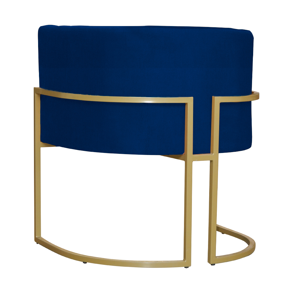 Poltrona Decorativa Luana Requinte Suede Azul Marinho - DS Estofados