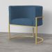 Poltrona Decorativa Luana Requinte Suede Azul Royal - DS Estofados