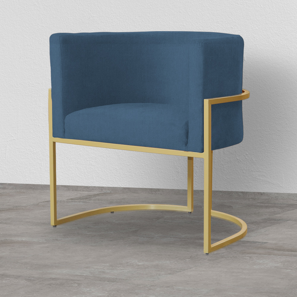 Poltrona Decorativa Luana Requinte Suede Azul Royal - DS Estofados