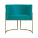 Poltrona Decorativa Luana Requinte Suede Azul Turquesa - DS Estofados