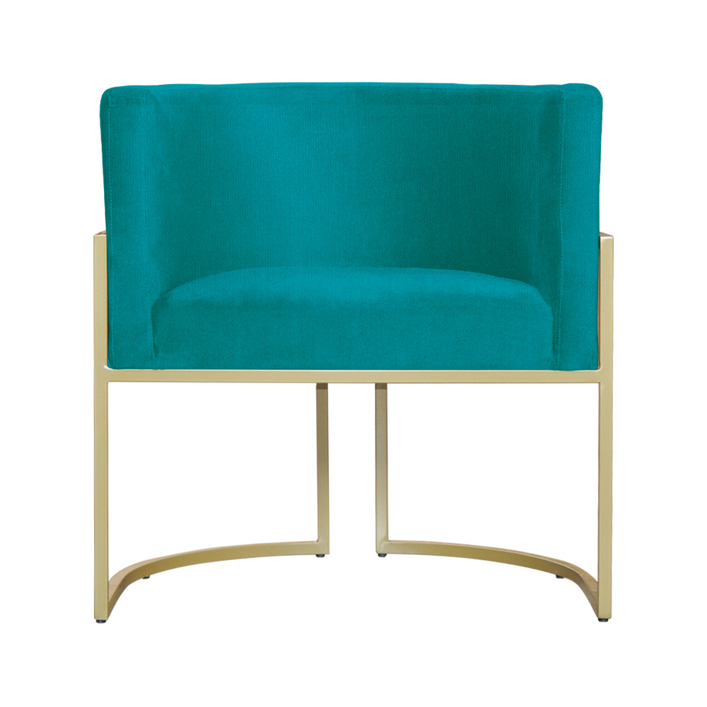 Poltrona Decorativa Luana Requinte Suede Azul Turquesa - DS Estofados