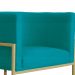Poltrona Decorativa Luana Requinte Suede Azul Turquesa - DS Estofados