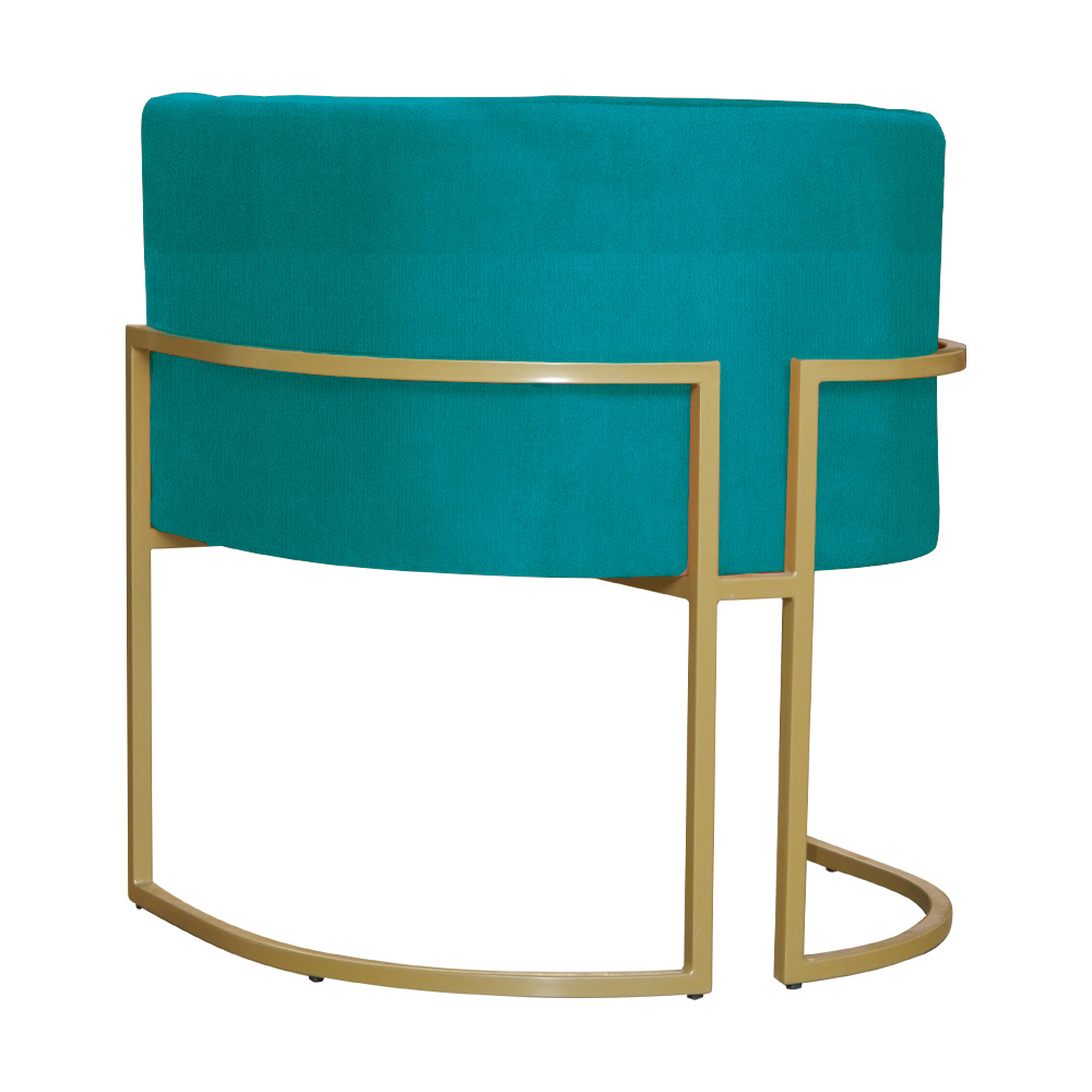 Poltrona Decorativa Luana Requinte Suede Azul Turquesa - DS Estofados