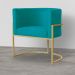 Poltrona Decorativa Luana Requinte Suede Azul Turquesa - DS Estofados
