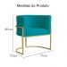 Poltrona Decorativa Luana Requinte Suede Azul Turquesa - DS Estofados