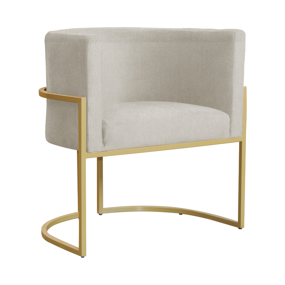 Poltrona Decorativa Luana Requinte Suede Bege - DS Estofados