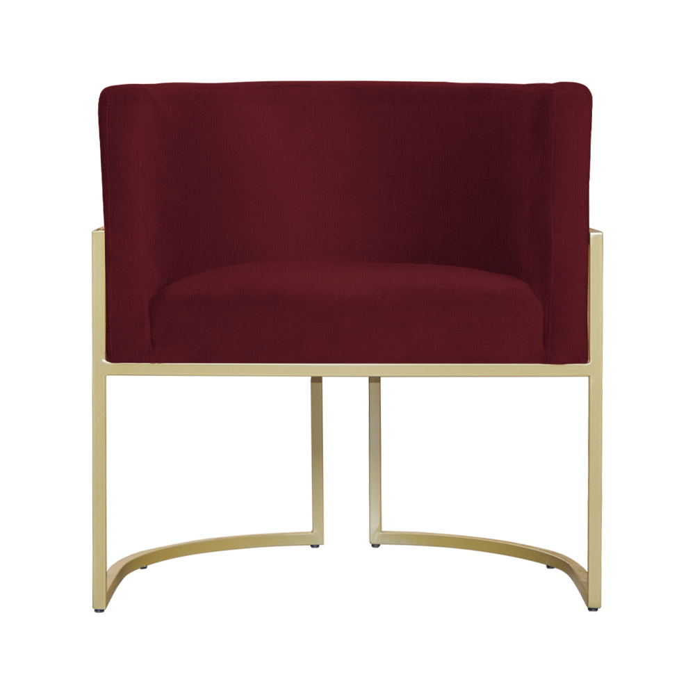 Poltrona Decorativa Luana Requinte Suede Bordô - DS Estofados