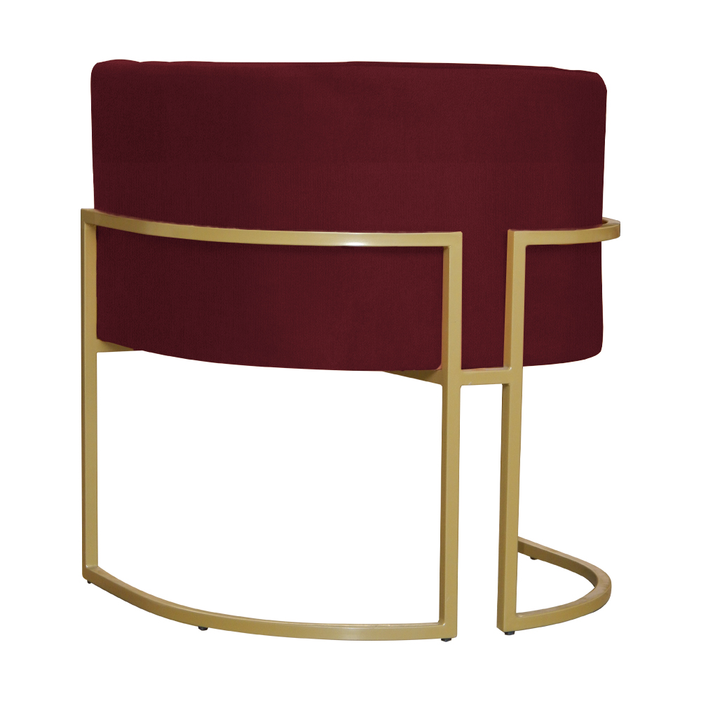 Poltrona Decorativa Luana Requinte Suede Bordô - DS Estofados