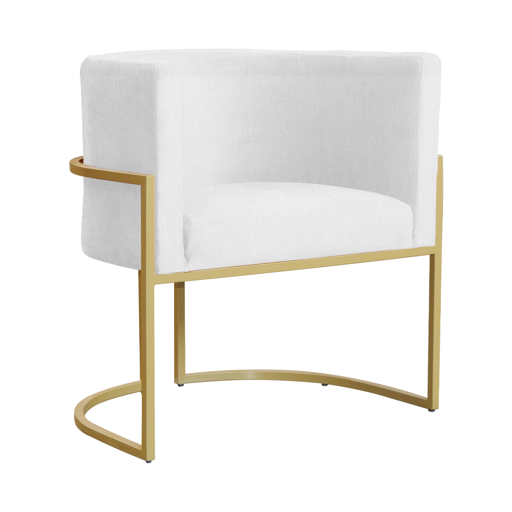 Poltrona Decorativa Luana Requinte Suede Branco - DS Estofados