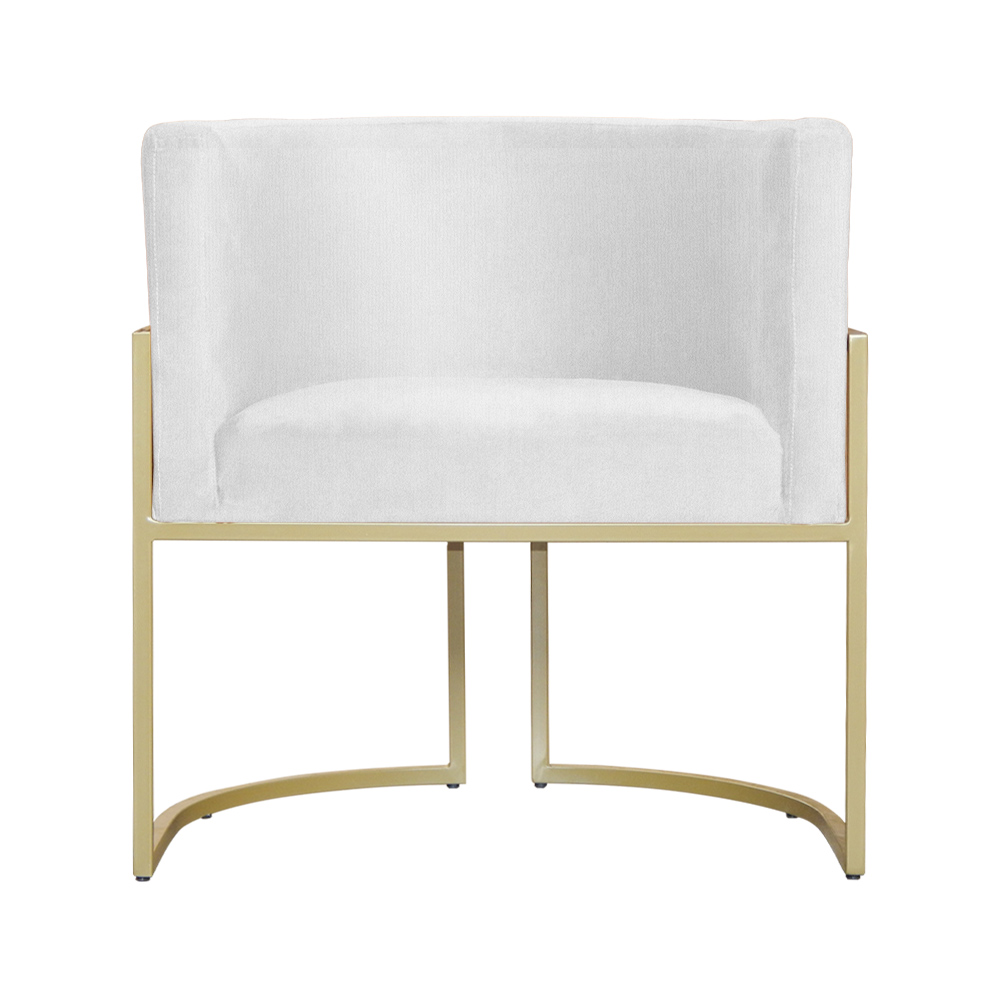 Poltrona Decorativa Luana Requinte Suede Branco - DS Estofados