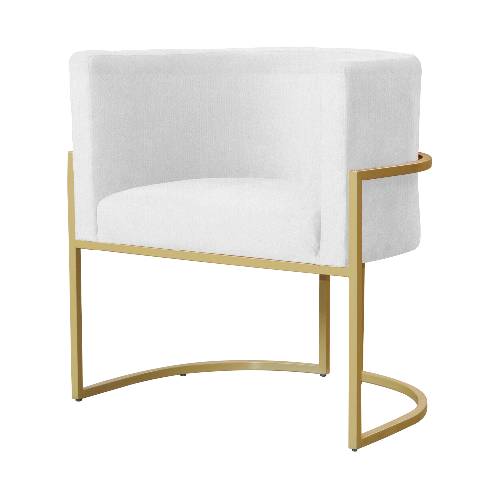 Poltrona Decorativa Luana Requinte Suede Branco - DS Estofados