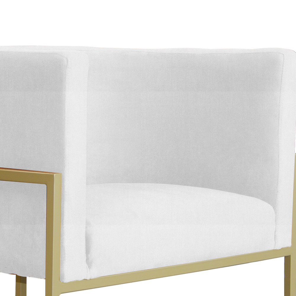 Poltrona Decorativa Luana Requinte Suede Branco - DS Estofados