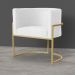 Poltrona Decorativa Luana Requinte Suede Branco - DS Estofados