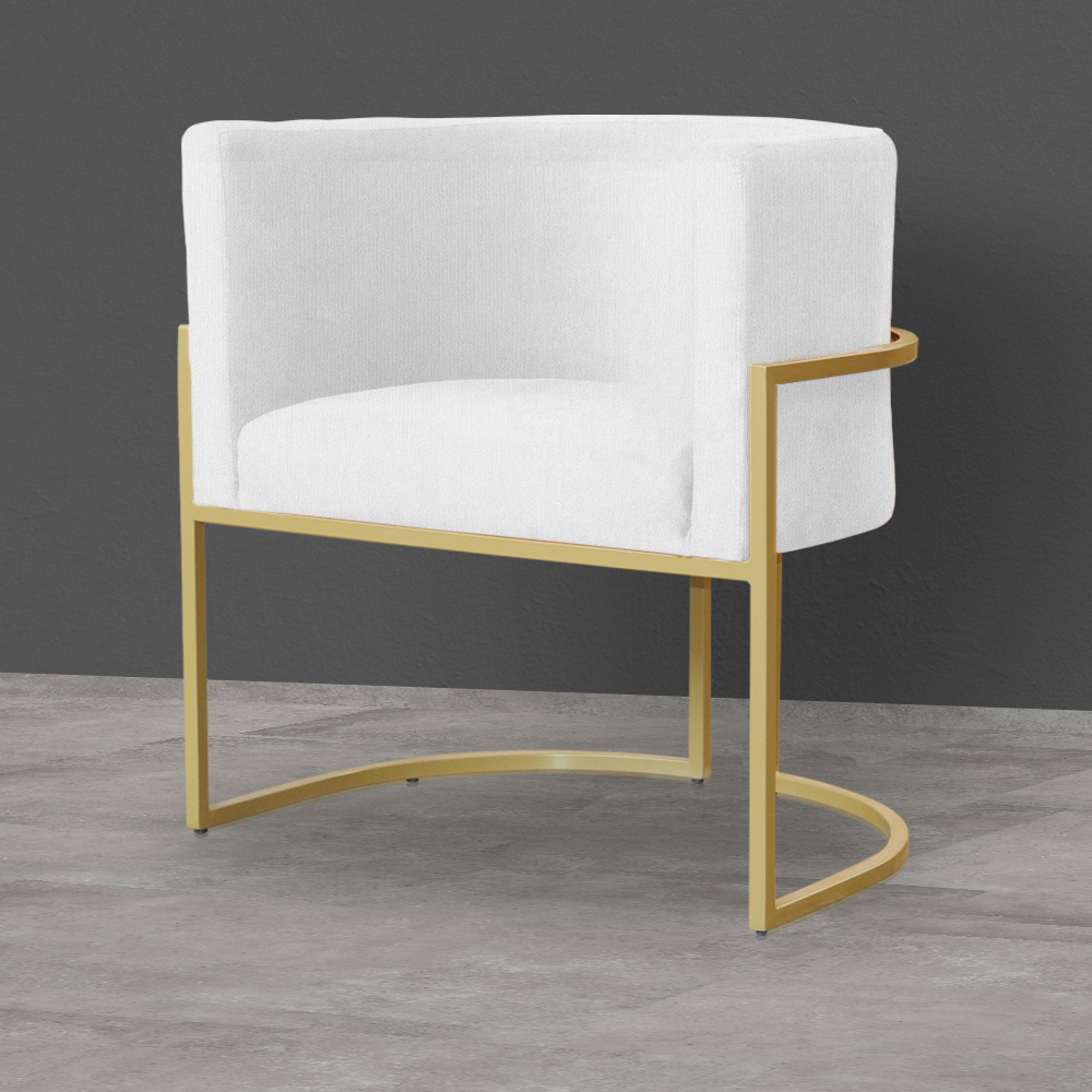 Poltrona Decorativa Luana Requinte Suede Branco - DS Estofados