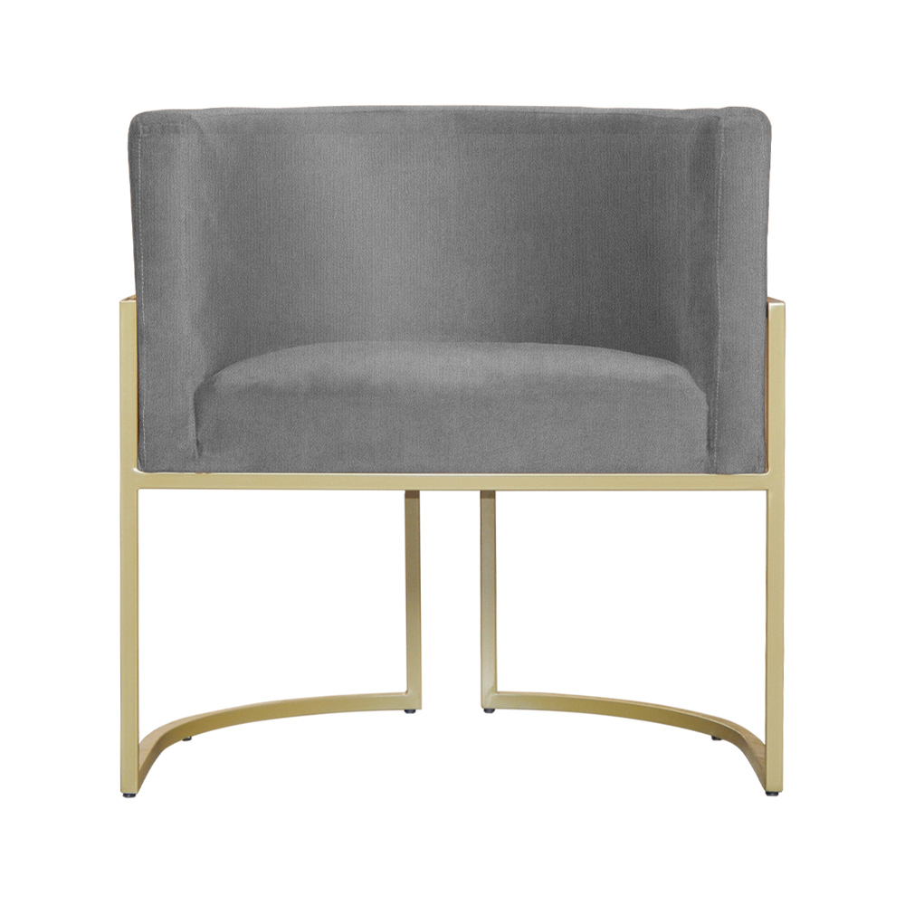 Poltrona Decorativa Luana Requinte Suede Cinza - DS Estofados