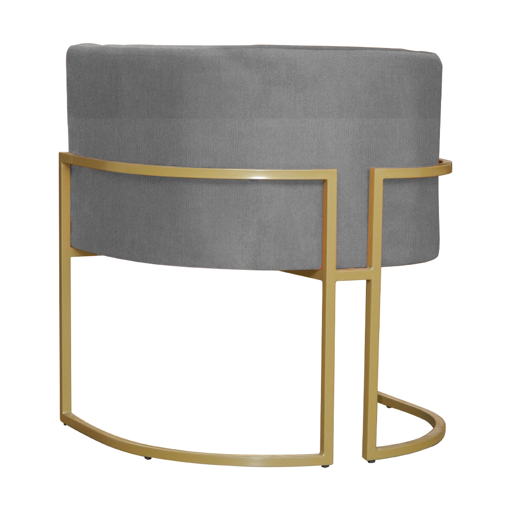 Poltrona Decorativa Luana Requinte Suede Cinza - DS Estofados