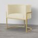Poltrona Decorativa Luana Requinte Suede Marfim - DS Estofados