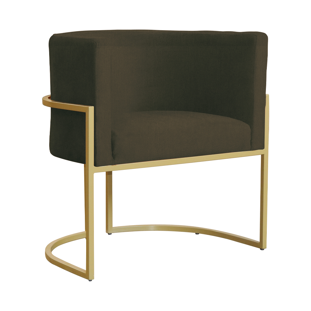 Poltrona Decorativa Luana Requinte Suede Marrom - DS Estofados