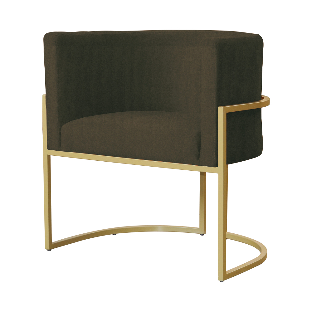 Poltrona Decorativa Luana Requinte Suede Marrom - DS Estofados