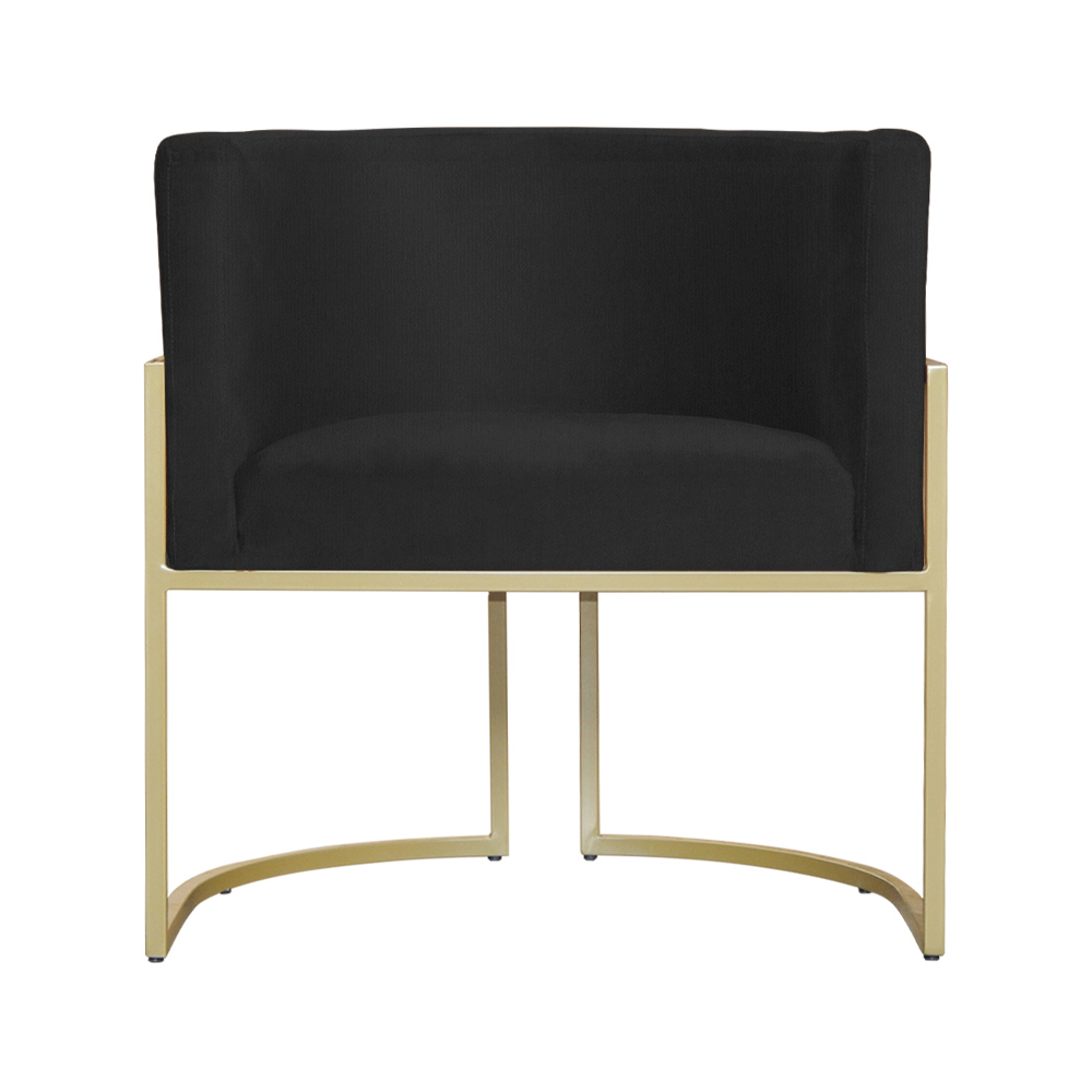 Poltrona Decorativa Luana Requinte Suede Preto - DS Estofados