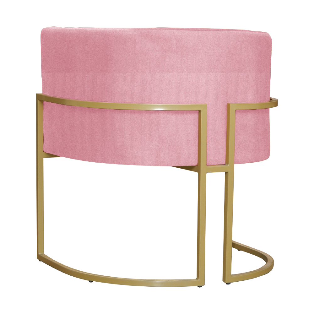 Poltrona Decorativa Luana Requinte Suede Rosa - DS Estofados
