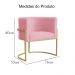 Poltrona Decorativa Luana Requinte Suede Rosa - DS Estofados