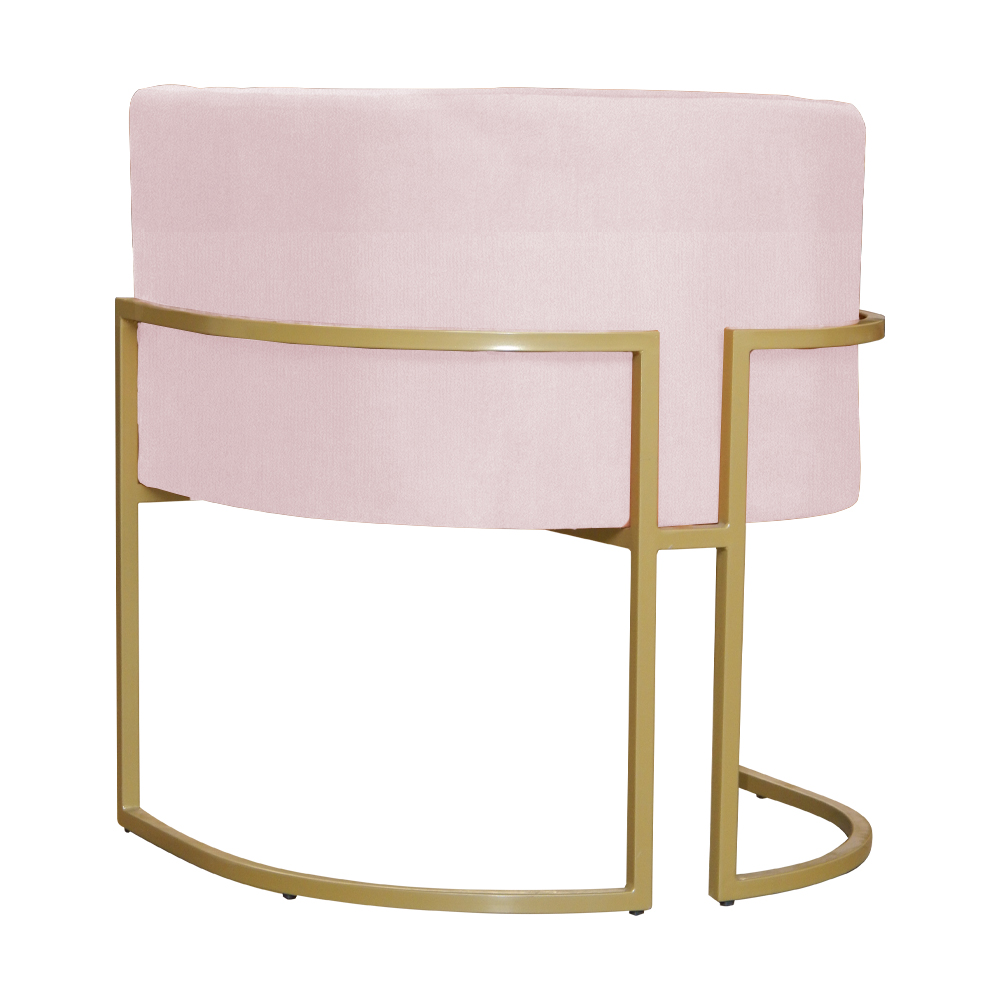 Poltrona Decorativa Luana Requinte Suede Rosa Bebê - DS Estofados