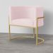 Poltrona Decorativa Luana Requinte Suede Rosa Bebê - DS Estofados