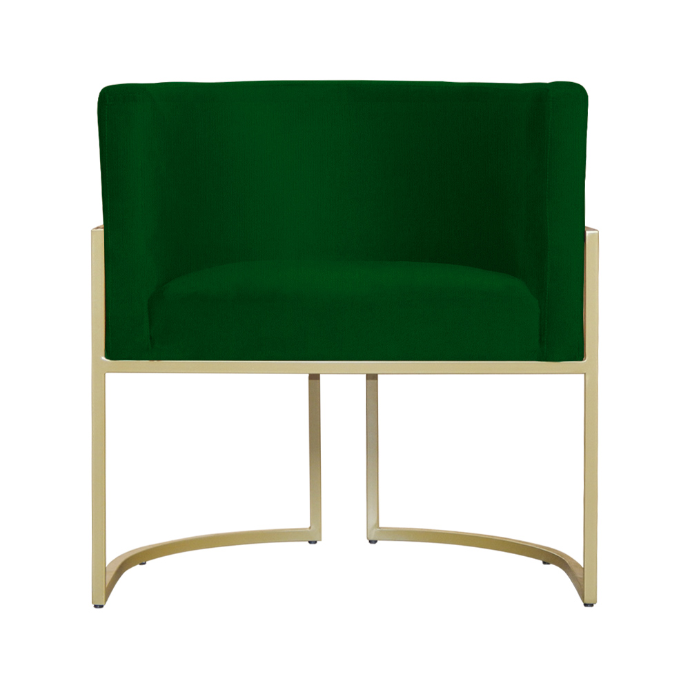 Poltrona Decorativa Luana Requinte Suede Verde - DS Estofados