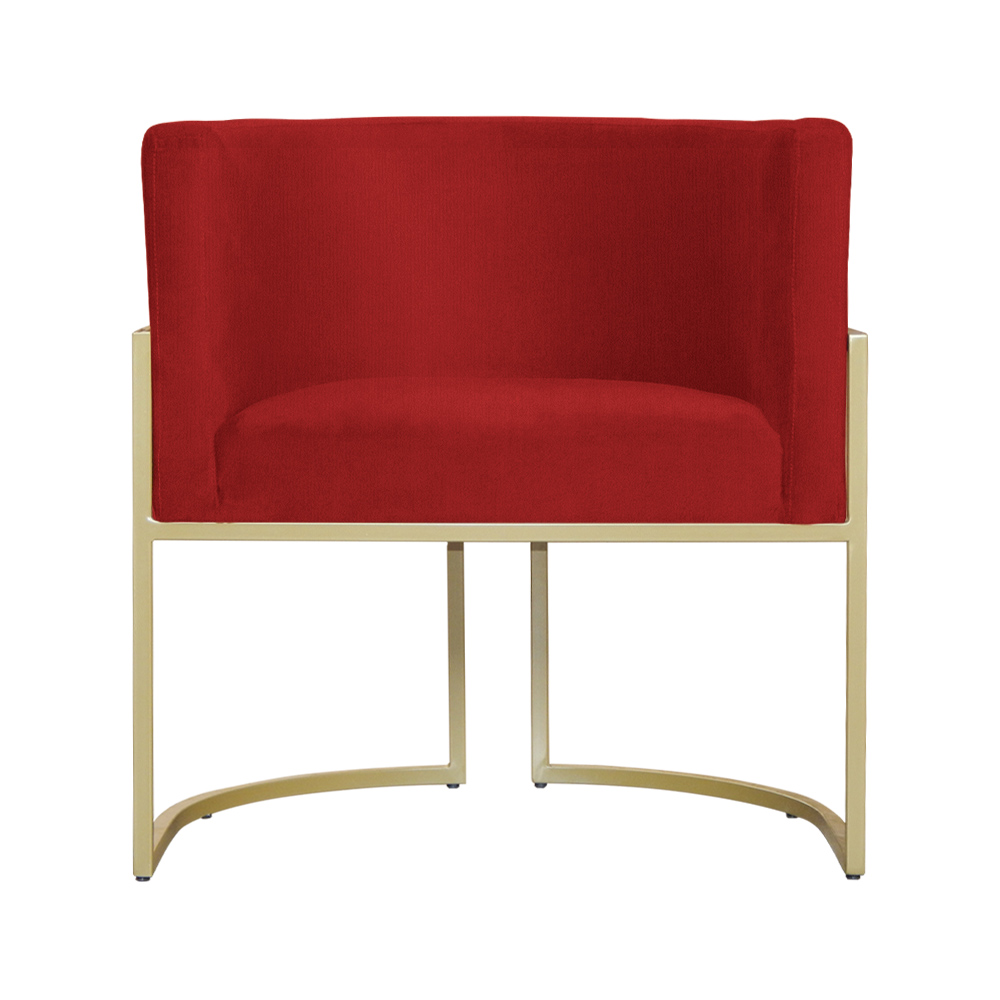 Poltrona Decorativa Luana Requinte Suede Vermelho - DS Estofados
