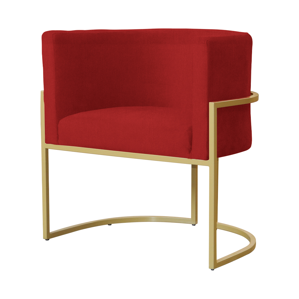 Poltrona Decorativa Luana Requinte Suede Vermelho - DS Estofados